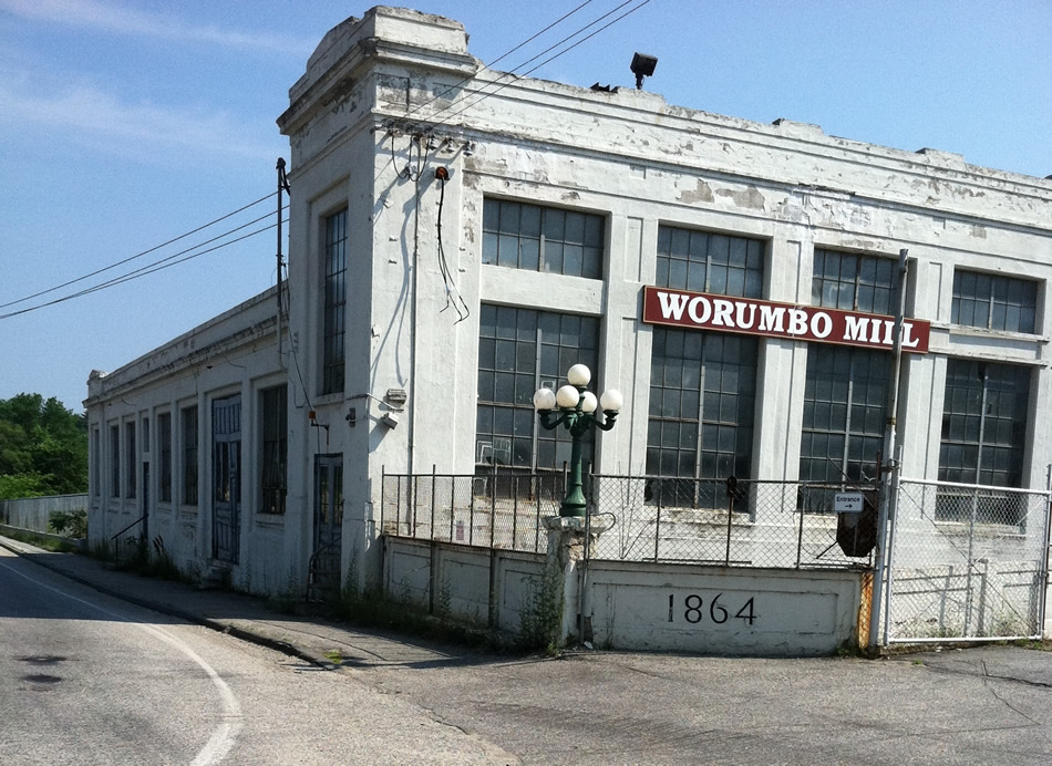Shot of Worumbo Mills in Lisbon Falls, Maine